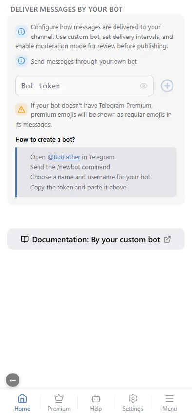 Connecting a custom bot.