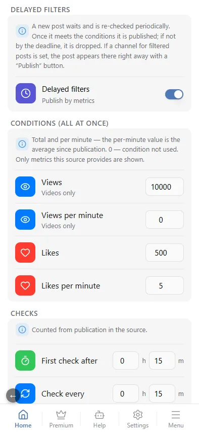 Turn on and set conditions