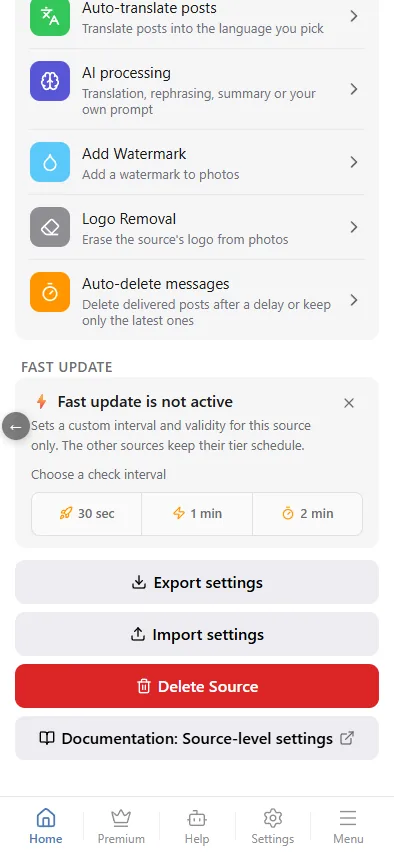 The check interval