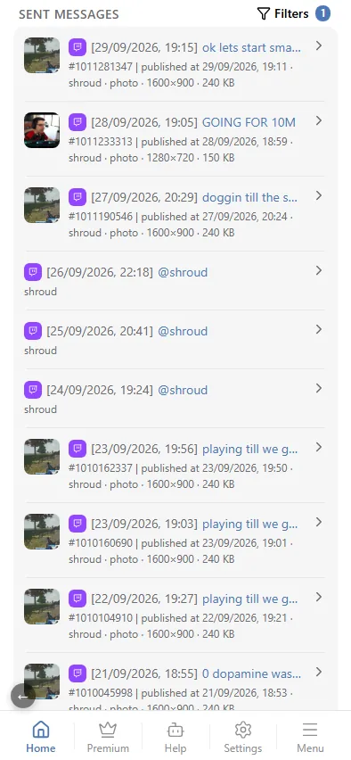 The delivery log of one source
