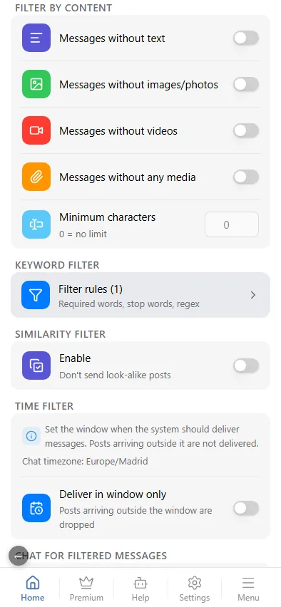 Similarity filter: off