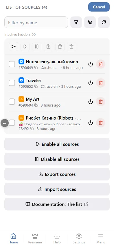 Edit mode with bulk actions