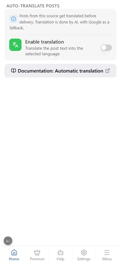 Translation is off
