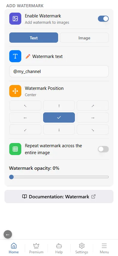 Enable and type the text